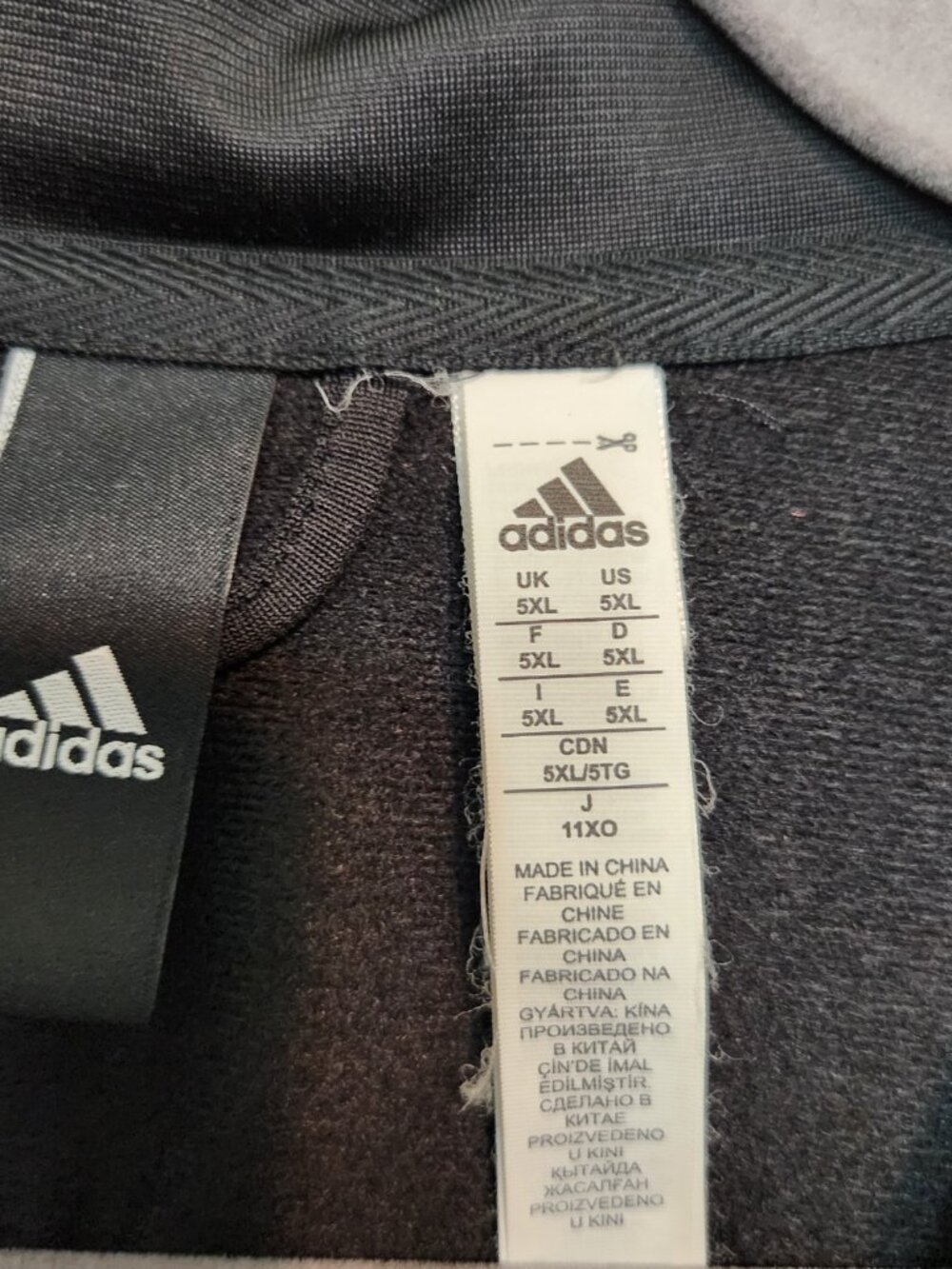 adidas Essentials Men's Track Zip Jacket Classic Style Black White Size 5XL - Picture 8 of 16